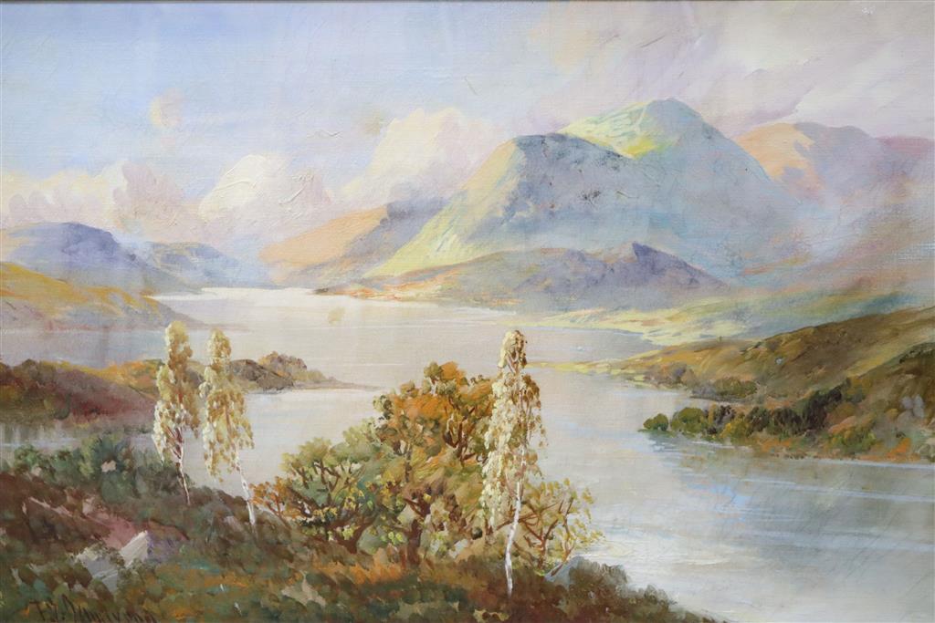 F.E. Jamieson, oil on canvas, Loch Katrine, 40 x 60cm